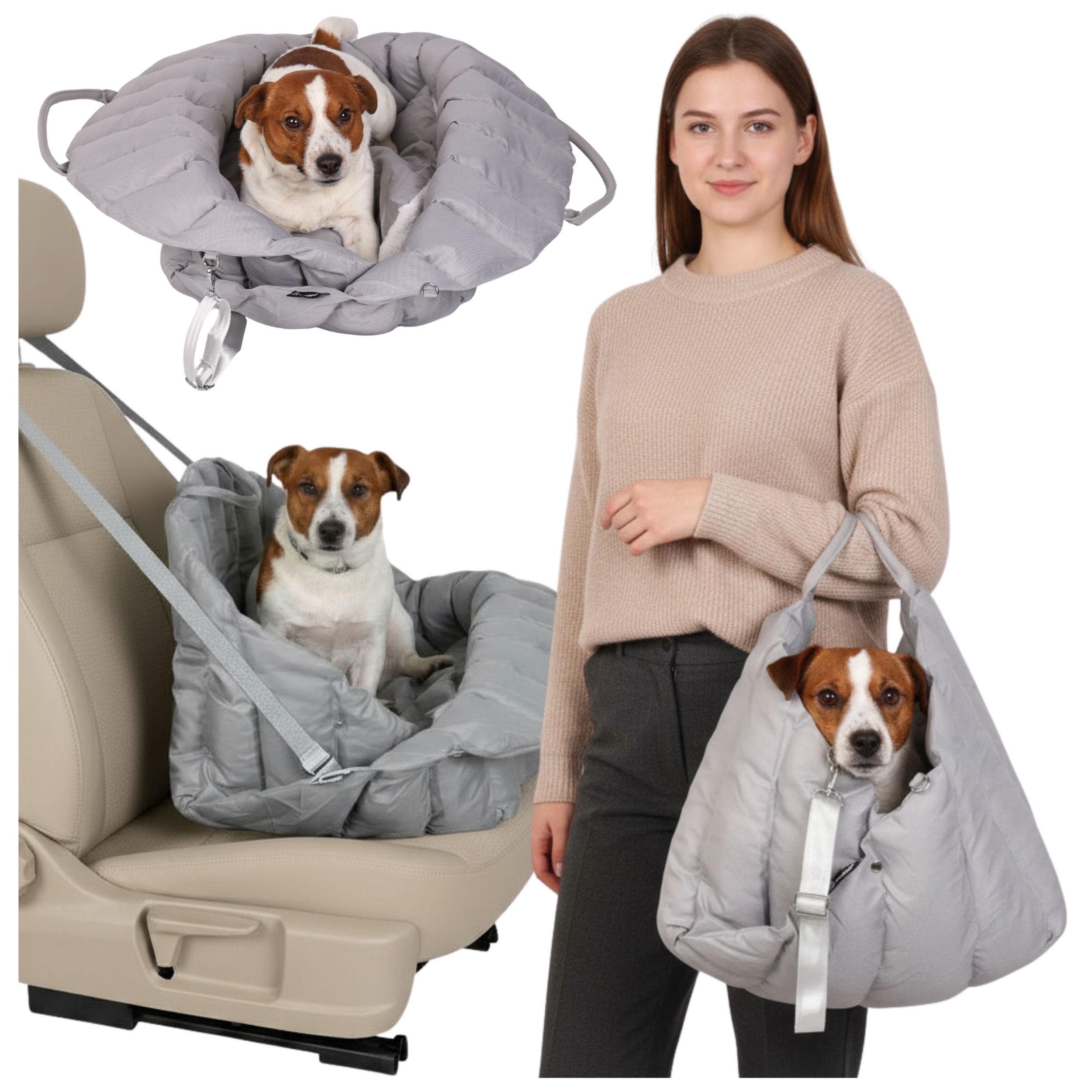 Levně Přepravka Přenosná taška pro kočky psa pelíšek nosítko autosedačka podložka 3v1