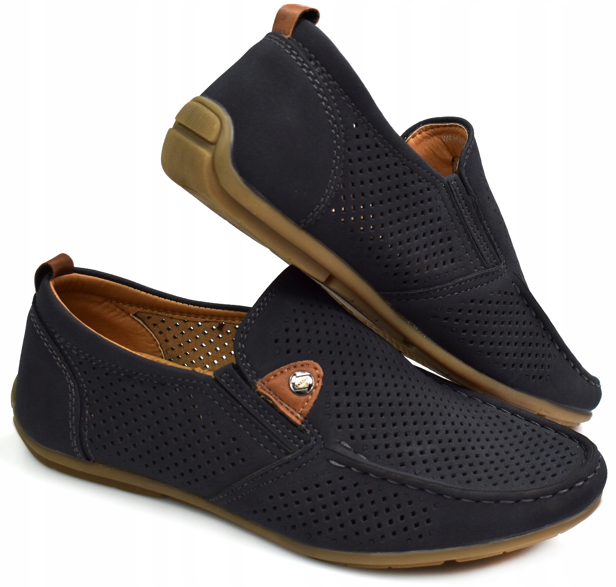 BESSKY Nowe Granatowe PÓŁBUTY lekkie Mokasyny 25,5 cm - 40 Marka Inna marka