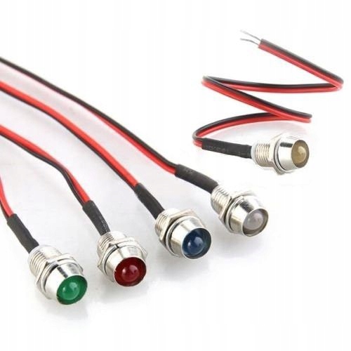 

Kontrolka Led 5mm 24V niebieska metalowa wklęsła