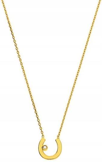 Zlatý náhrdelník pro ženu 585 Podkova Se Zirkony 1,45 g, moderní vzor