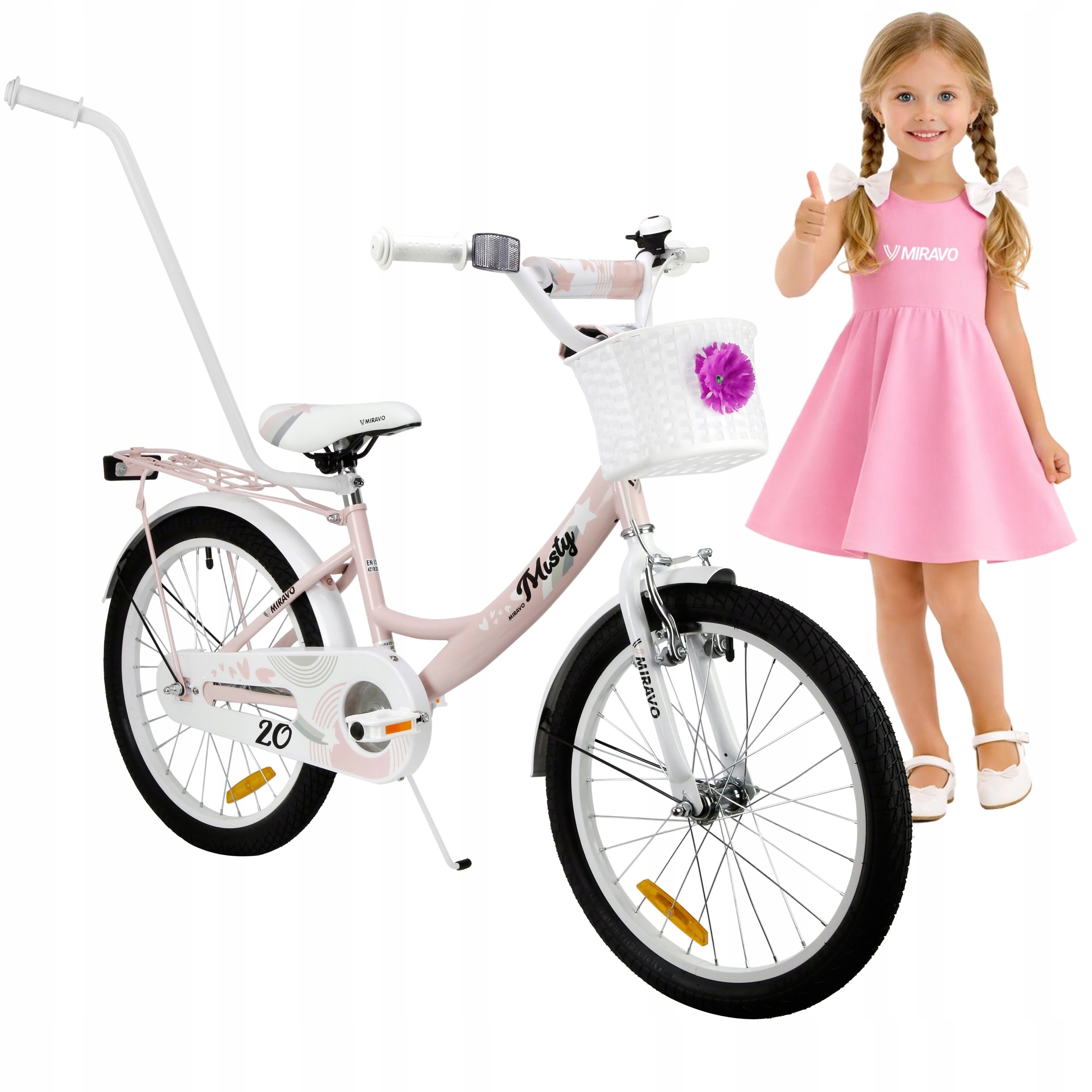 Rowerek Dziecięcy 20 Cali Rower Dla Dziewczynki Koszyk Stopka
