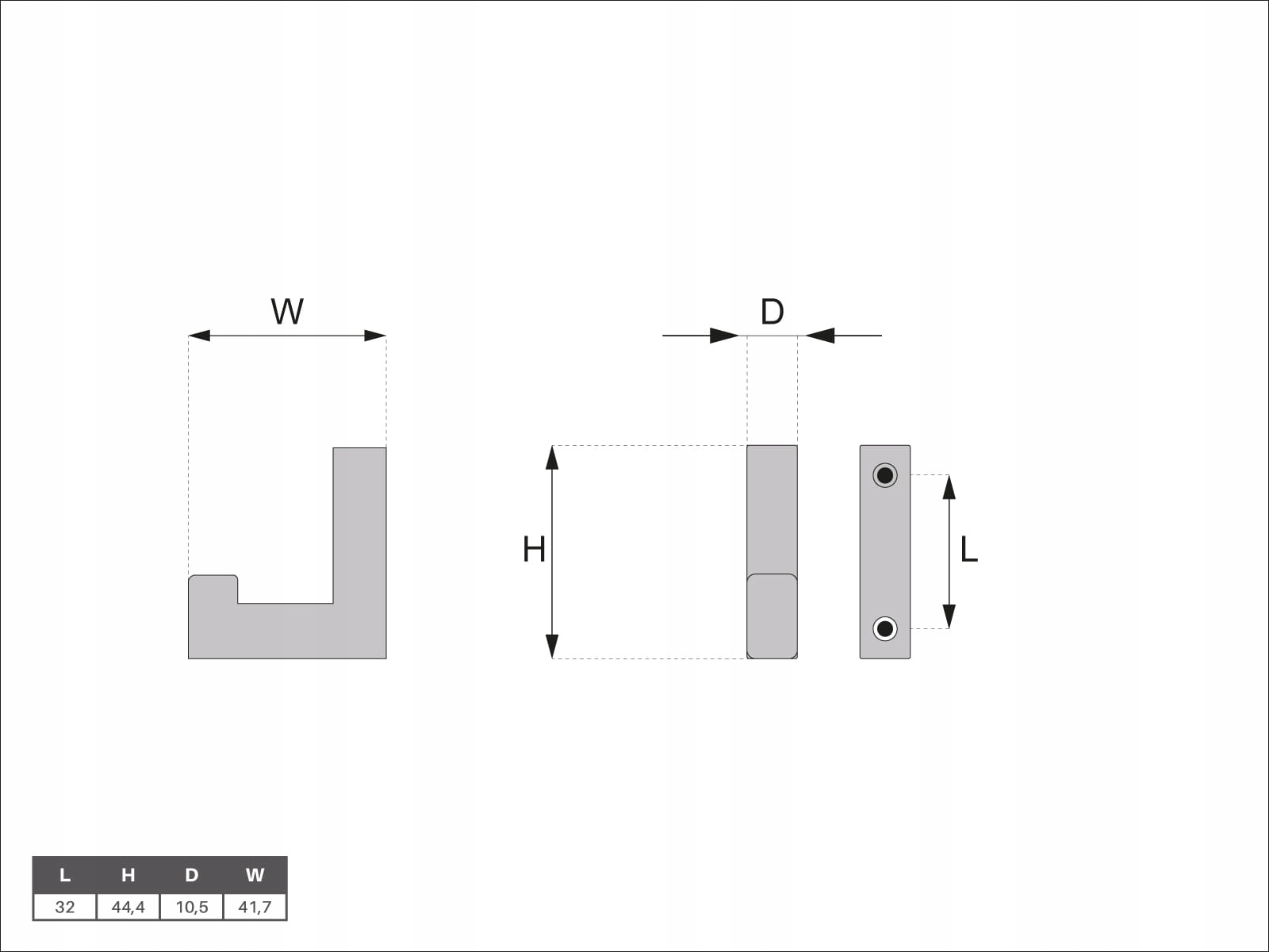 

Wieszak Meblowy WM-038-P2 Czarny