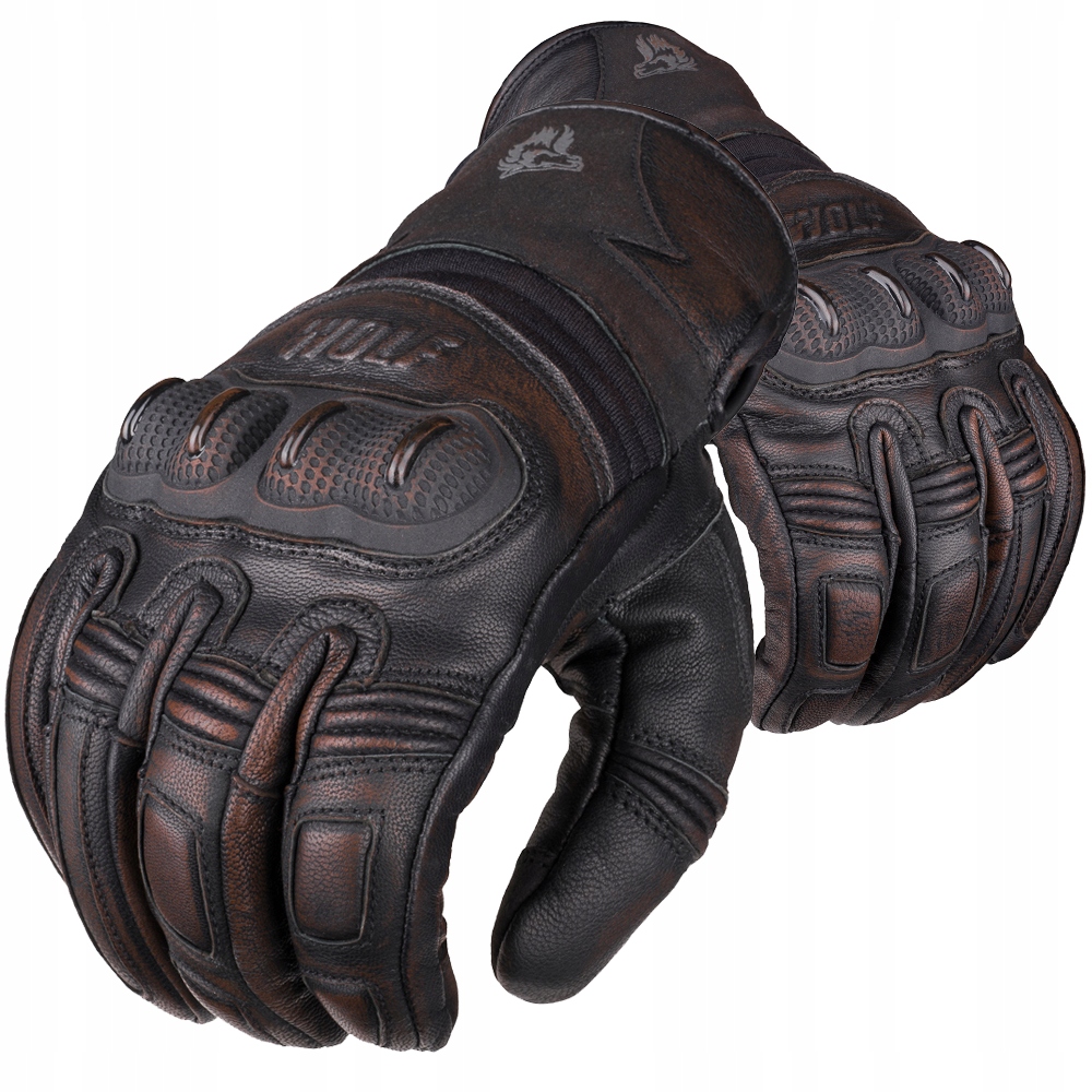 Wolf Skórzane Rękawice Motocyklowe Obsługa Ekranów Leto TW40 Rusty S