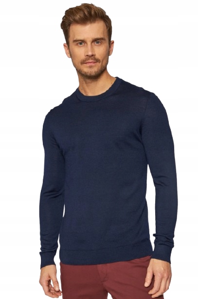 Selected Homme Hladký Svetr S Vlnou, Tmavě Modrý, MN1D