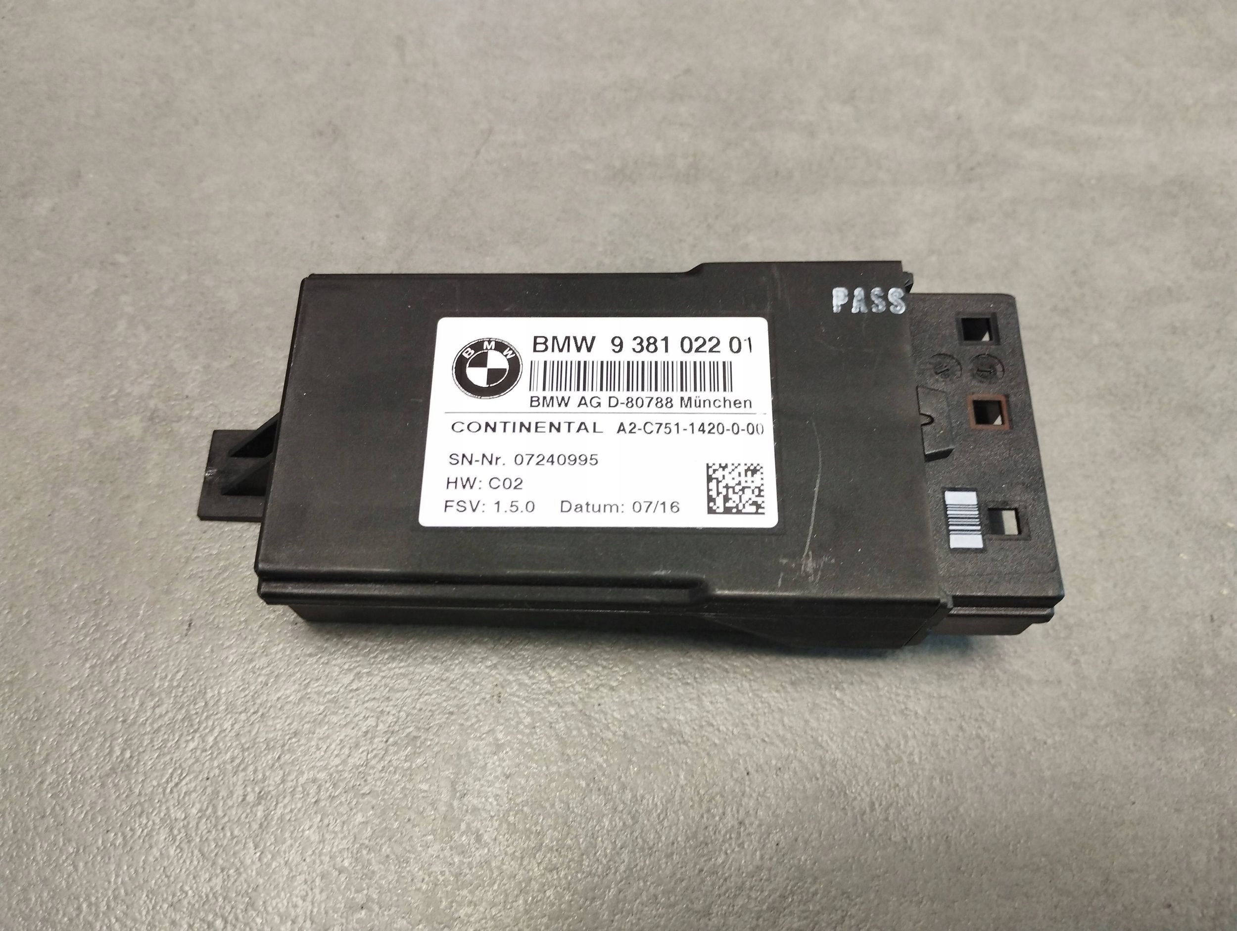 BMW 7 G11 Module Siège 9381022