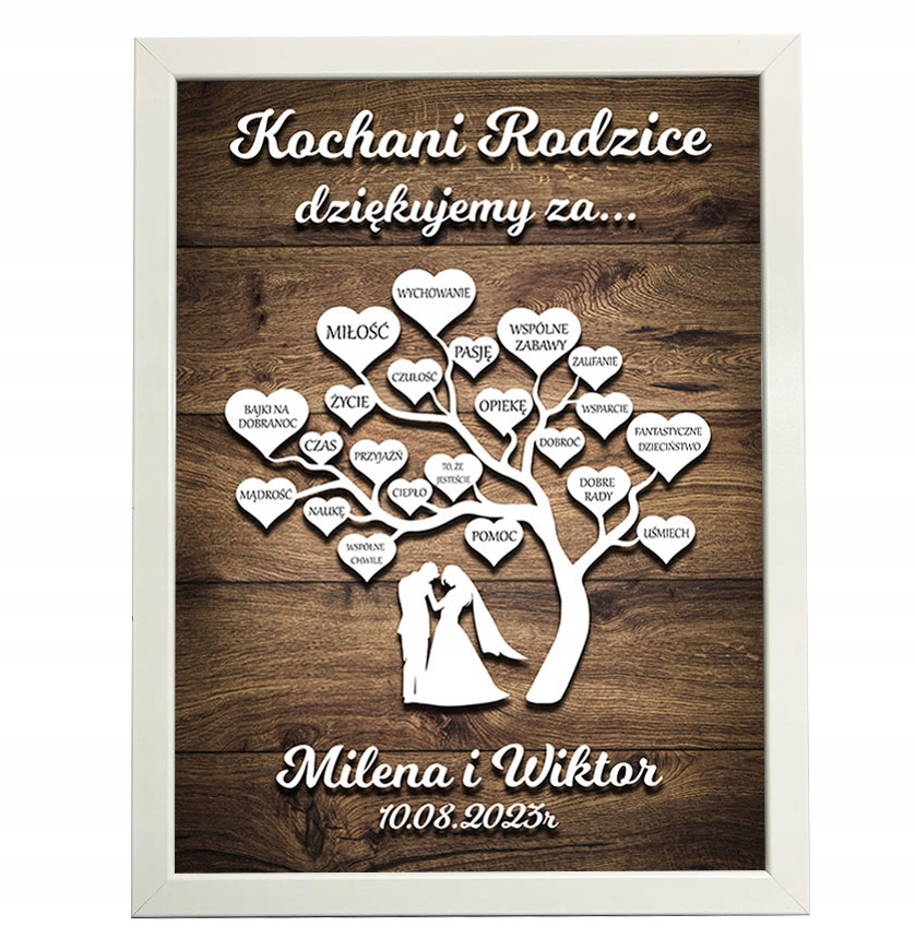 

Podziękowanie Dla Rodziców ramka XL 30x40