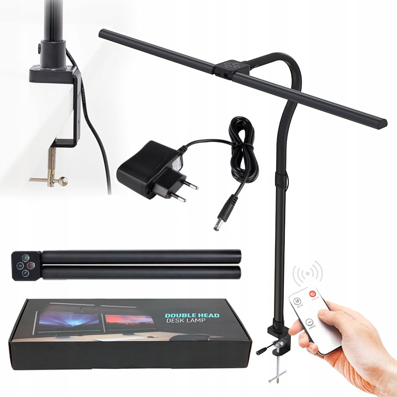 LAMPKA KREŚLARSKA LAMPA BIURKOWA LED PODWÓJNA MOCNA 24W Z UCHWYT