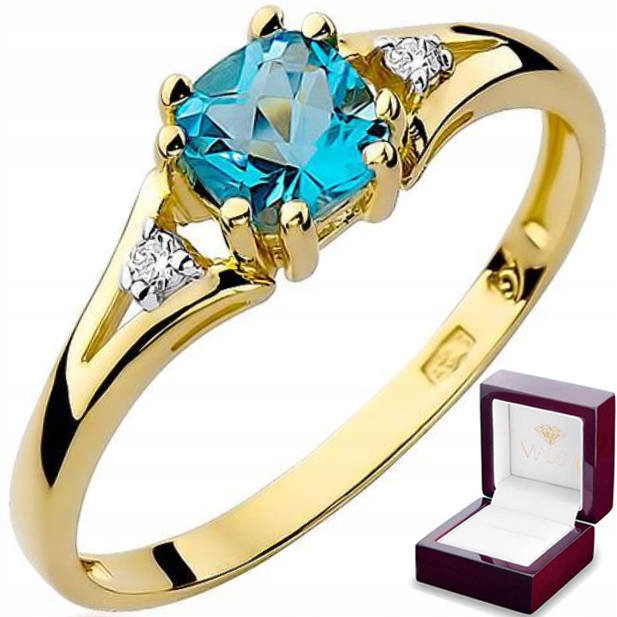 

Złoty pierścionek zaręczynowy 585 topaz 0,70 ct