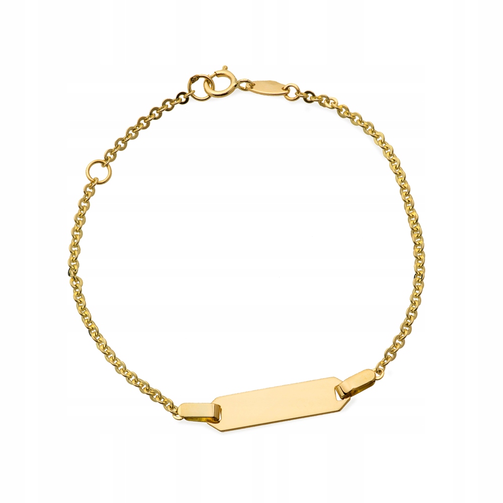 Zlatý Dětský Náramek Pr. 585 Plech Gravírování