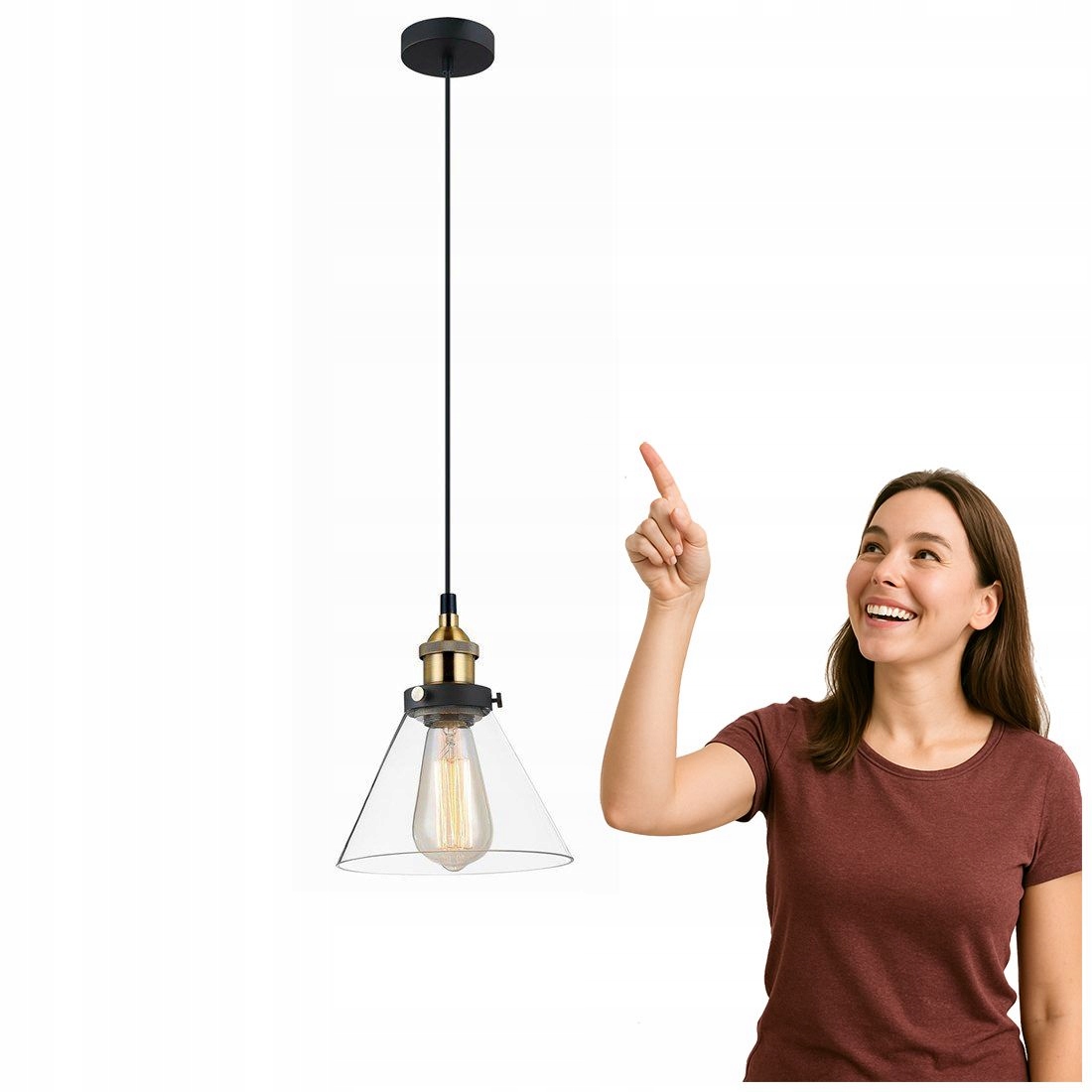 Závesná priemyselná lampa Getan čierna/zlatá Italux