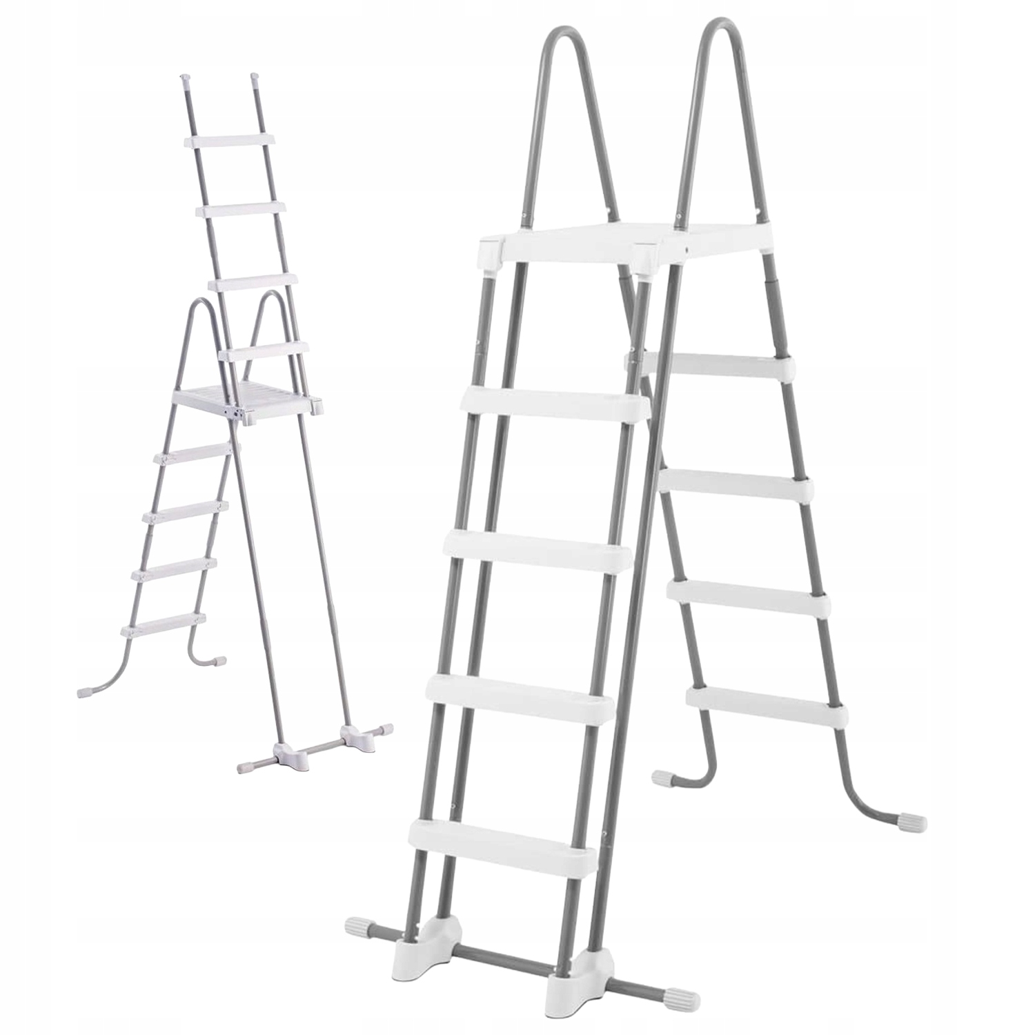 Pevný žebřík s vysokou plošinou 132 cm do bazénu Bestway Nový 5 Stupňů