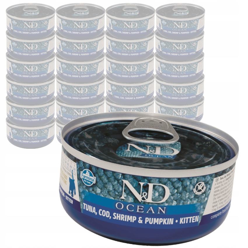 Levně Farmina N&d Ocean Kitten 24x70g Vlhké Krmivo Koťata Tuňák Příčesek Kreveta