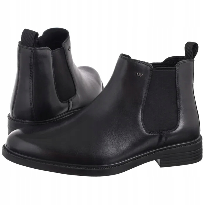 Pánské kožené boty Chelsea Wojas Černé 20043-51 Black