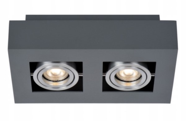 Stropní svítidlo Pita Černá Červená pohyblivý obdélník 2x GU10 Led