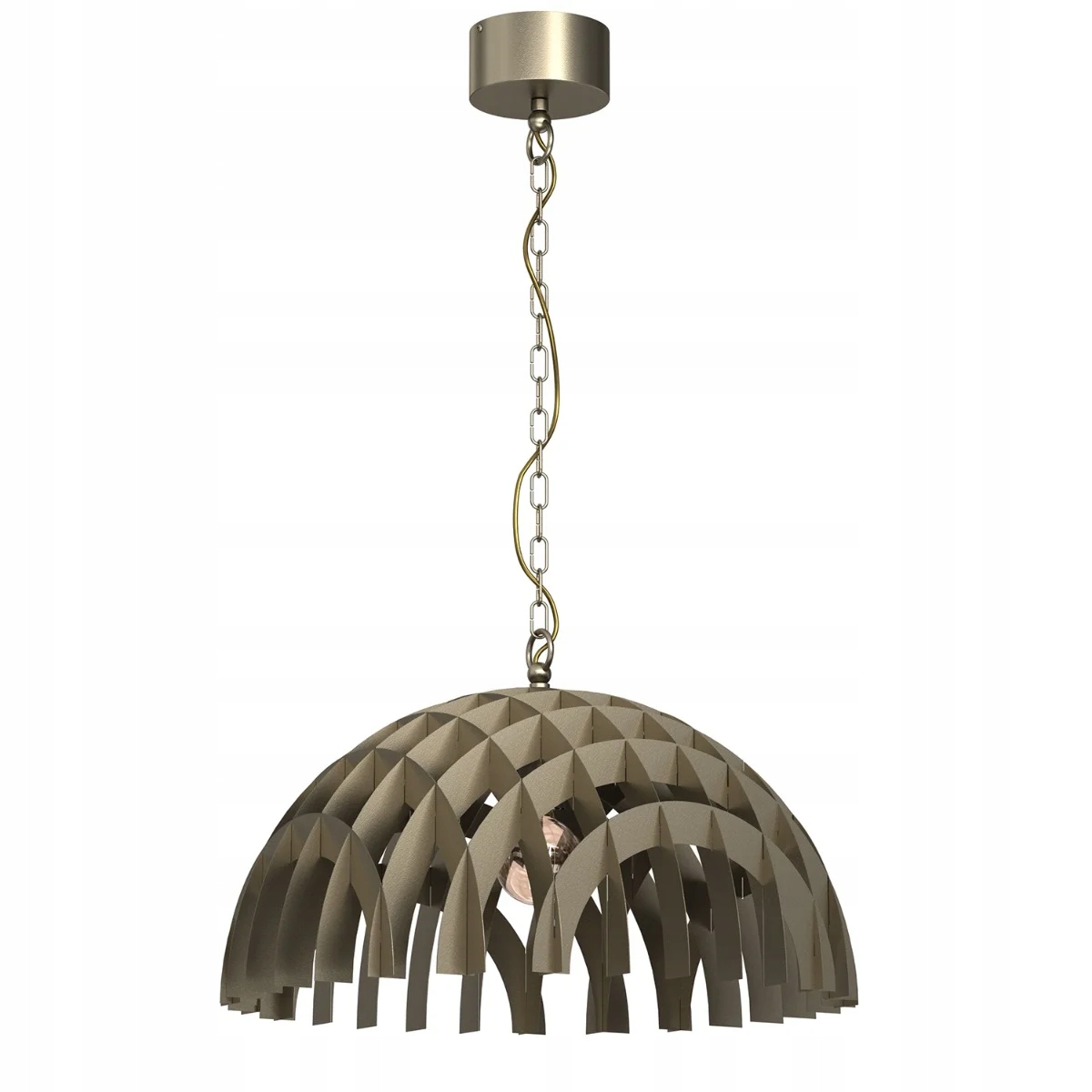 Závesná lampa efektná titánová zlatá okrúhla 50 cm do obývačky Luminex