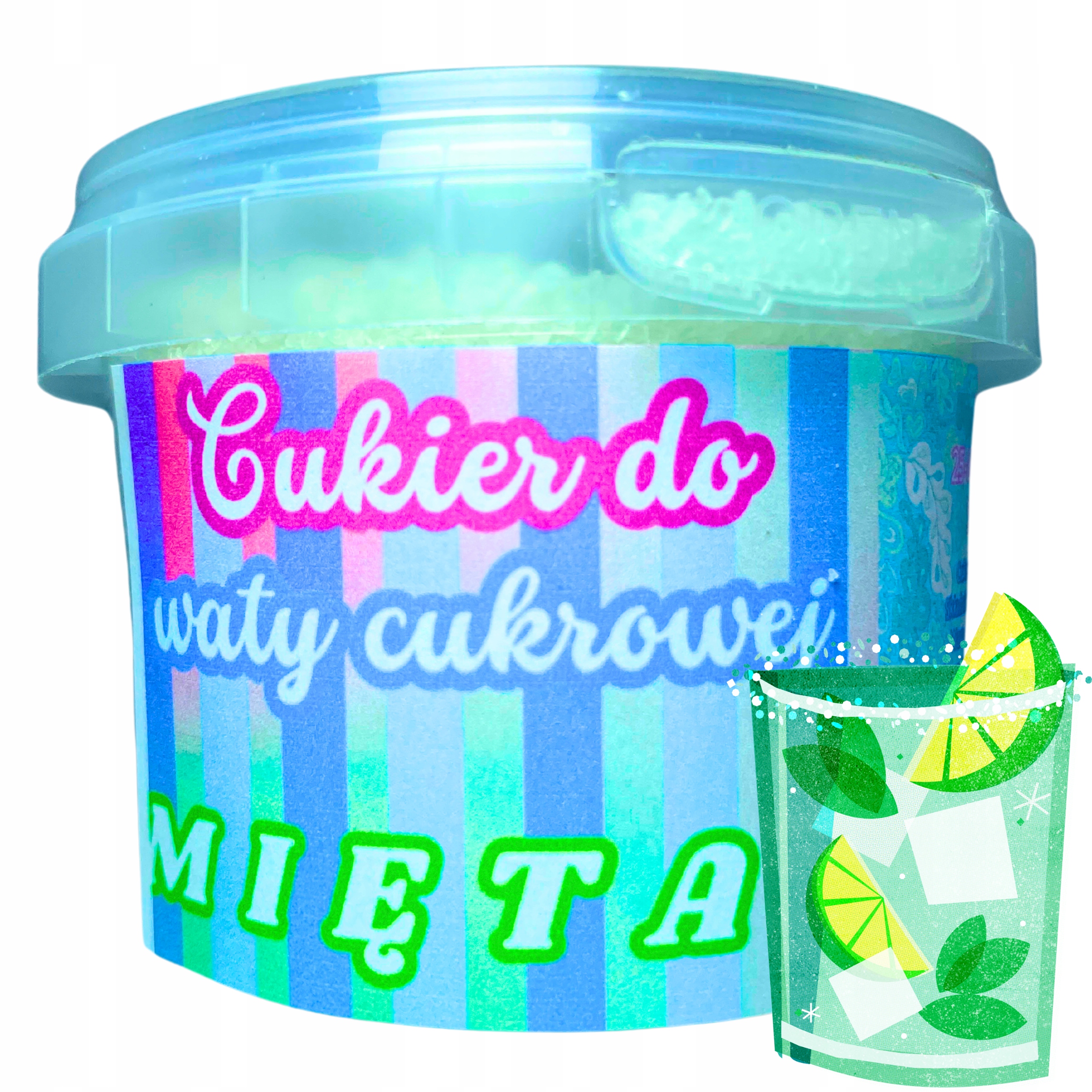 KOLOROWYCH Cukrów do Waty Cukrowej 12x100g PATYCZKI MIARKI POSYPKA Waga produktu 1.2 kg