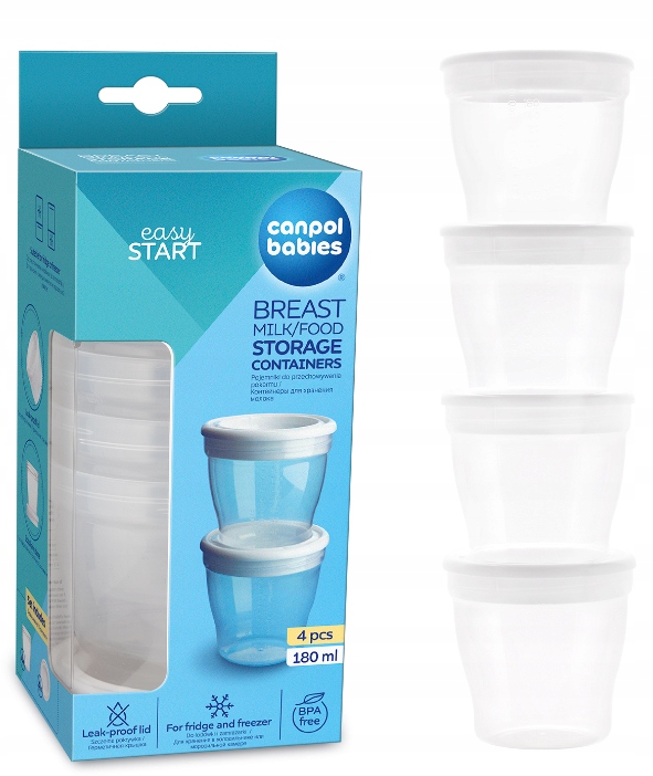 

Canpol pojemnik na pokarm z pokrywką 180 ml 4 szt.