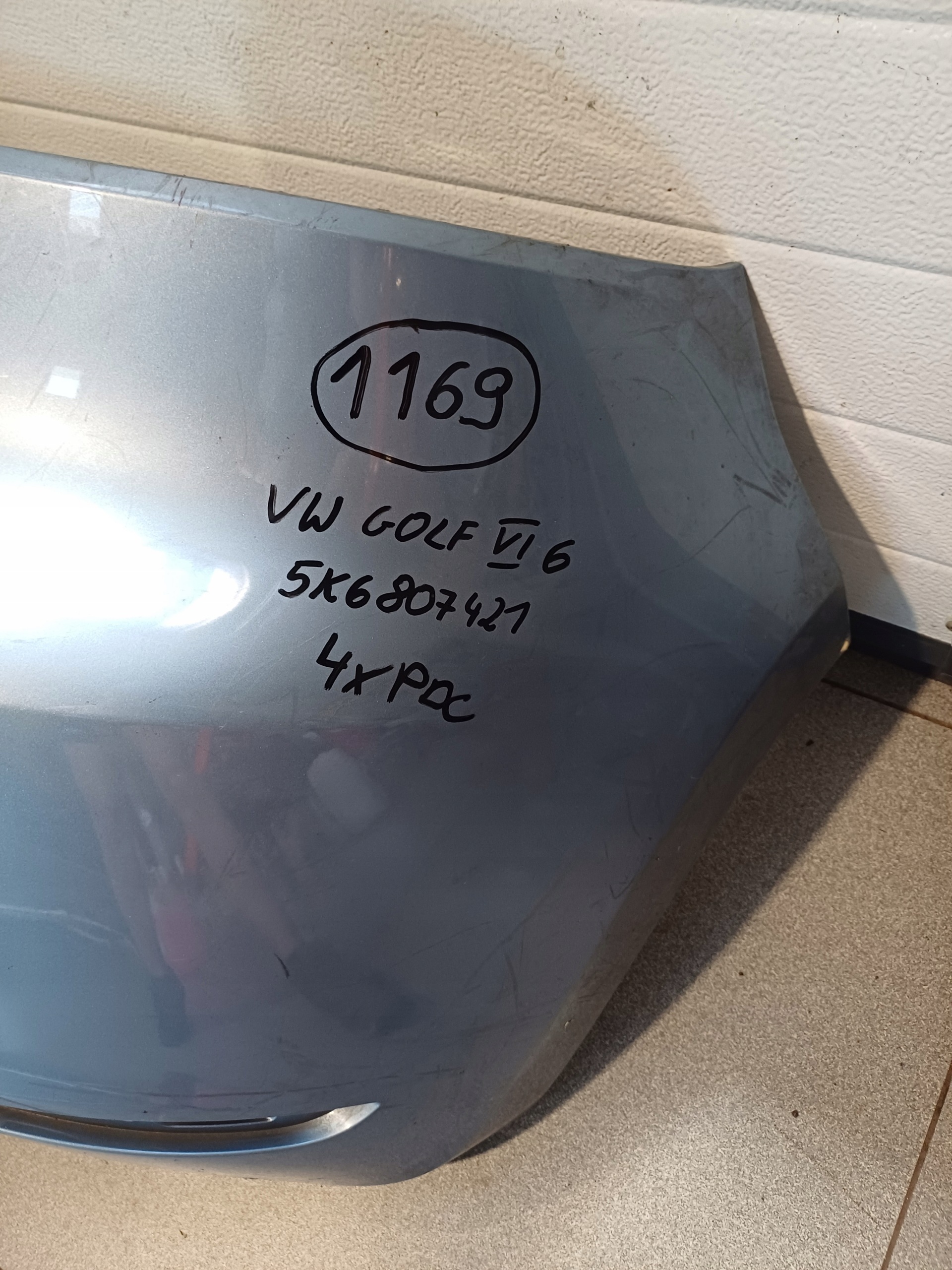 bumper rear part rear VW GOLF VI 6 HB 4 X PDC 5K6807421