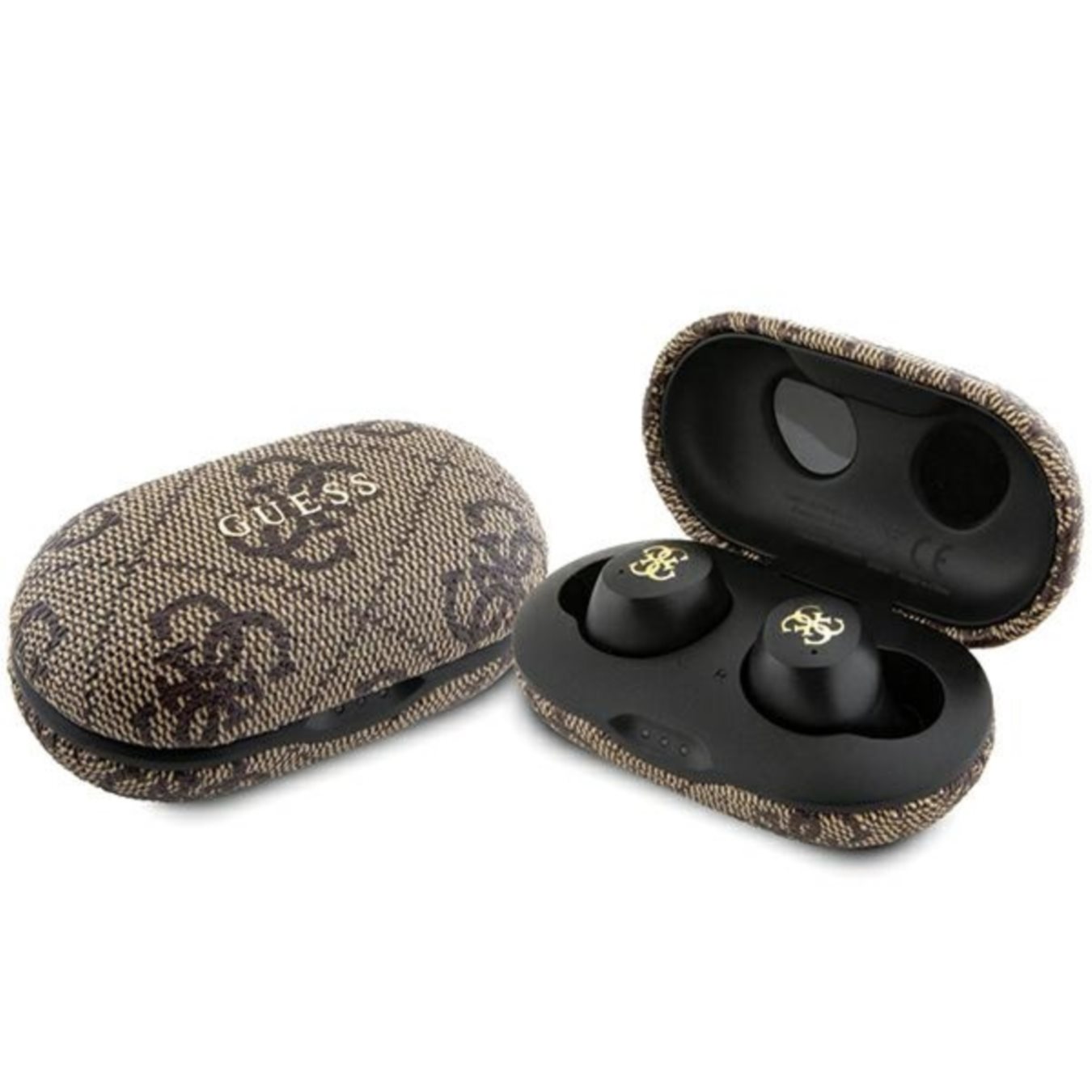 Guess Bezdrátová sluchátka Tws dokovací stanice Enc hnědá/brown 4G Metal