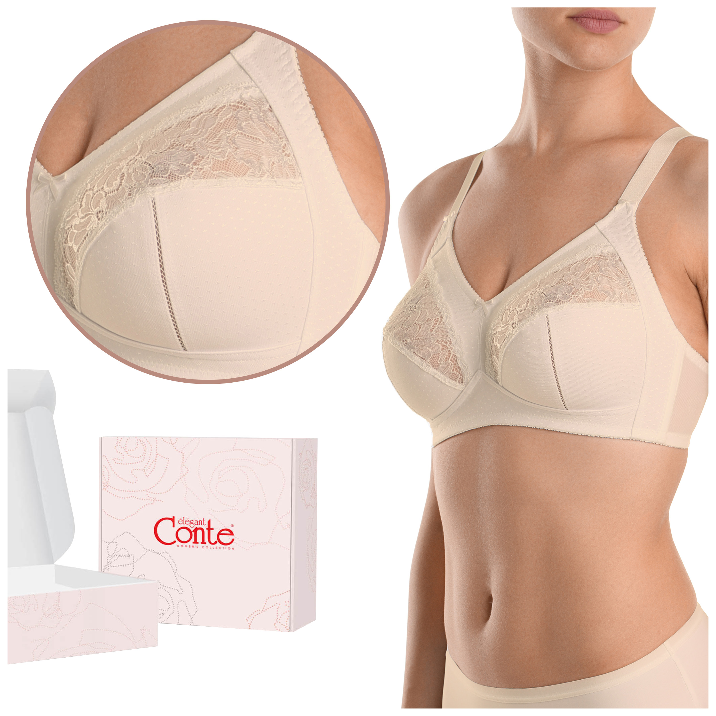 Biustonosz Modelujący Szerokie Ramiączka Conte RB7020 pastelowy 85H