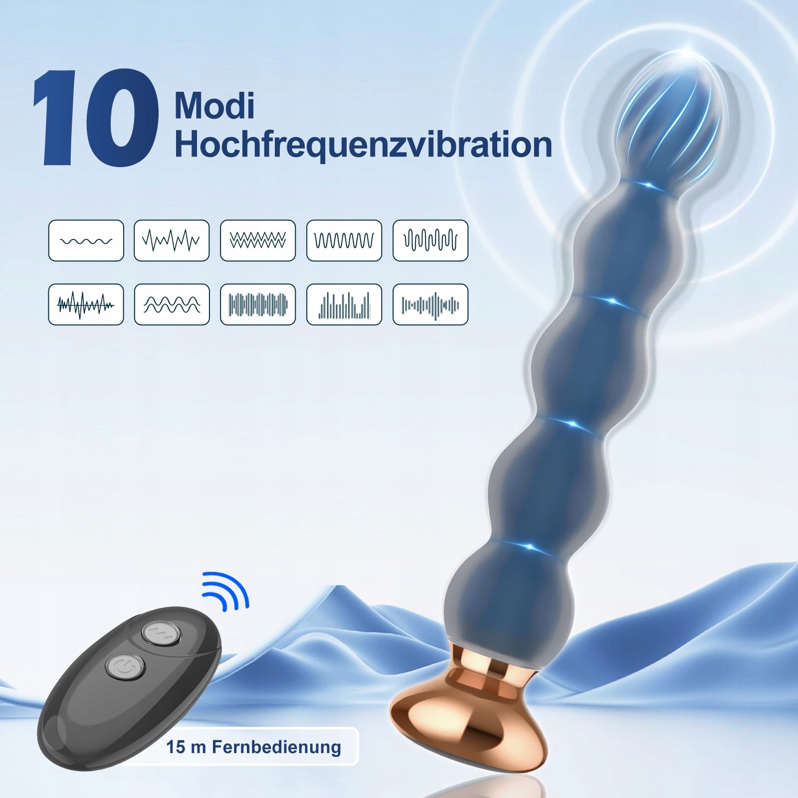 ANALVIBRATOREN Silikonowy Korek Analny Dla Kobiet i Mężczyzn Z Pilotem — miniatura 2