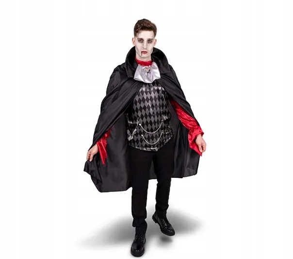 Kompletní Kostým Cosplay Upír Dracula Velikost L-XL Hotový Kostým Na Halloween