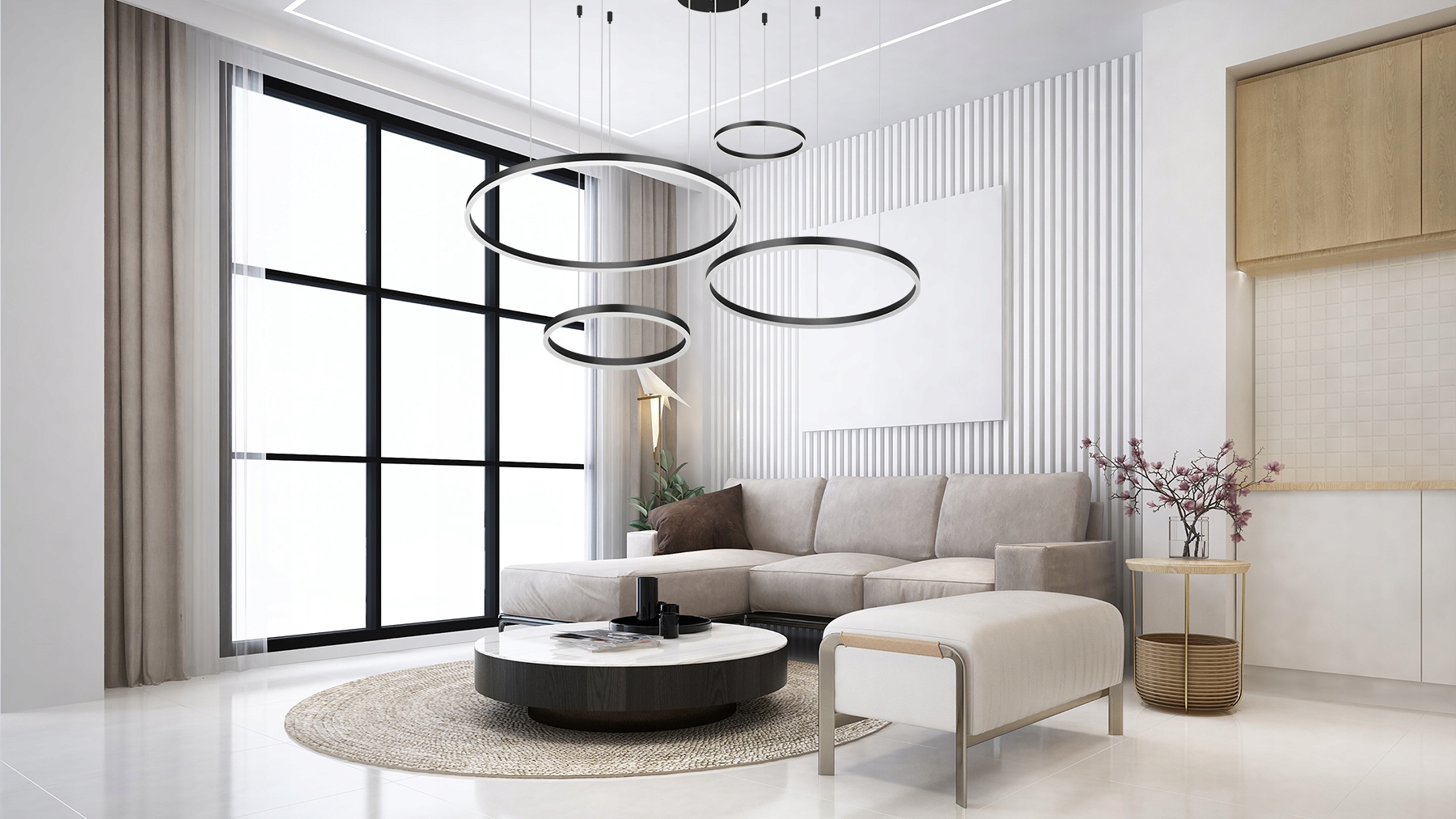 NOWOCZESNA LAMPA WISZĄCA LED 157W 100/80/60/40cm Marka Interlook