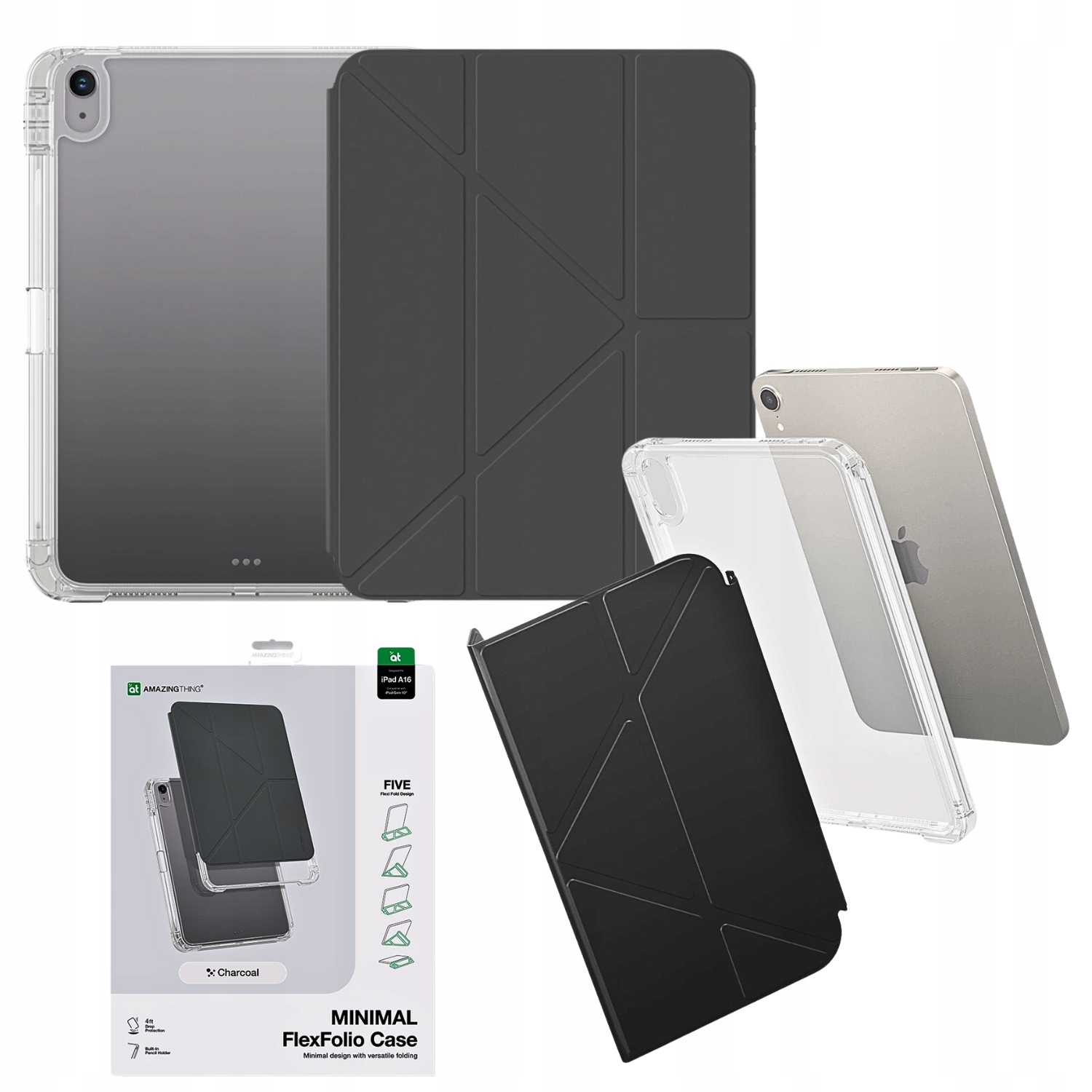 Etui Amazingthing Minimal Case na iPad 11" 2022/ 2025 ciemnoszare