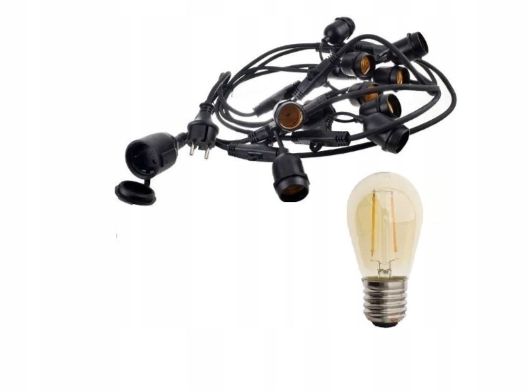 Girlanda ogrodowa 20m 40pkt+40szt żarówka 2W 2300K