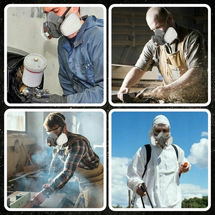 PYŁ MASKA LAKIERNICZA KOMPLET OPRYSKÓW PÓŁMASKA+2 FILTRYWĘGLOWE Liczba sztuk 1 szt.