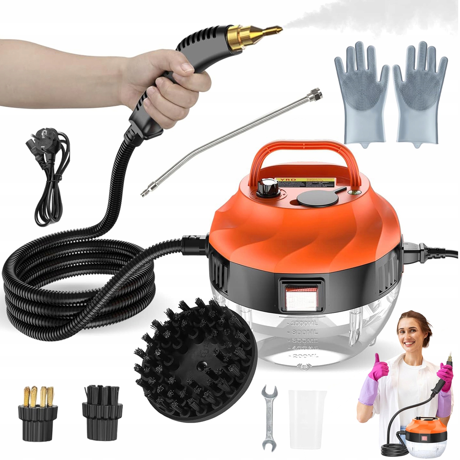 Parní Čistič Parní Steamer Pro Kuchyně 2500W 3bar 1L Sada