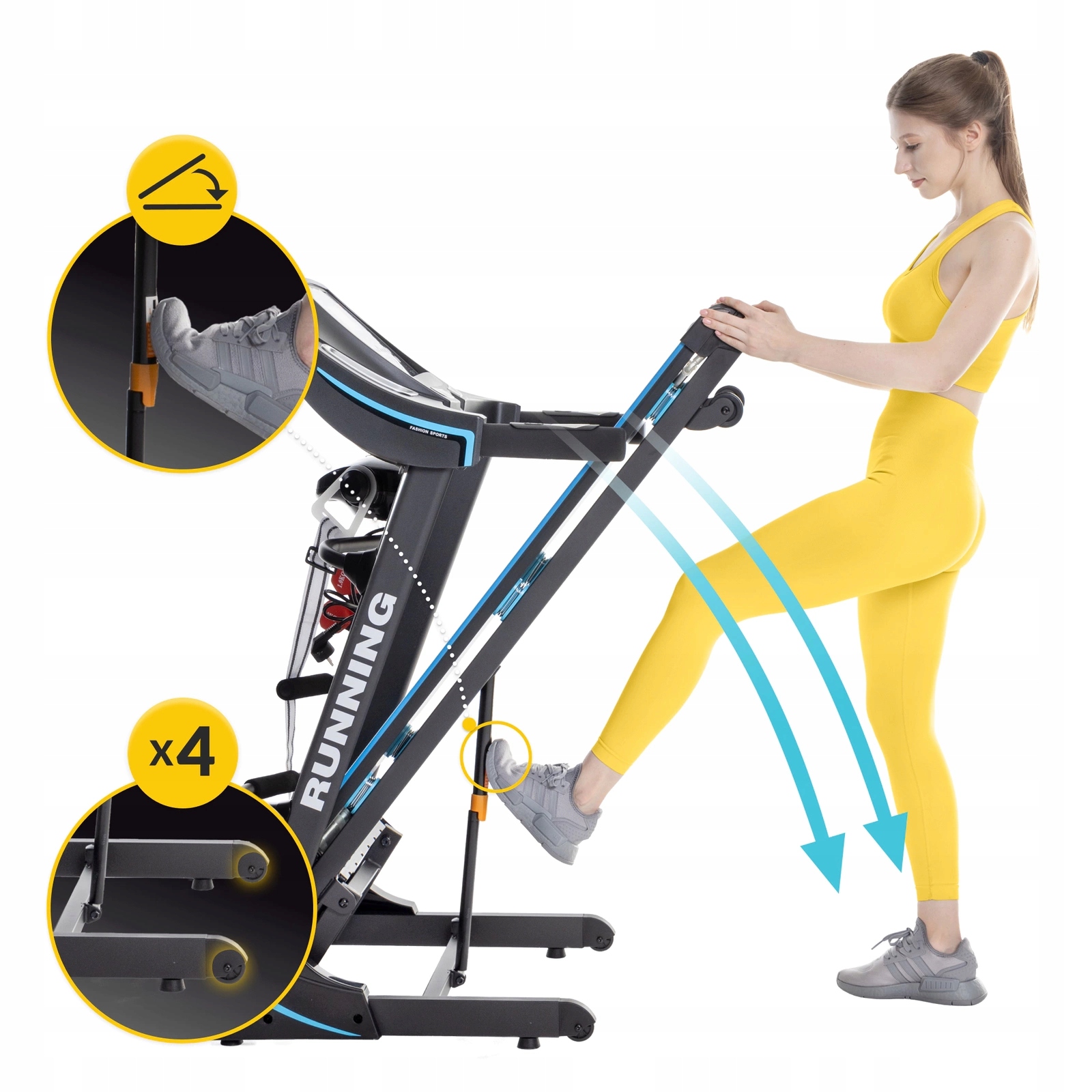 BIEŻNIA ELEKTRYCZNA DOMOWA SKŁADANA REGULACJA WZNIOS AMORTYZACJA FALCO S+ Marka 4FIZJO