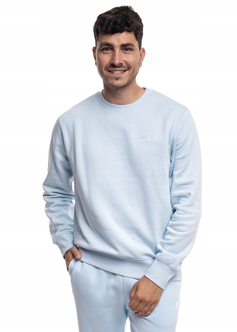 Pánská Mikina Nike Club Bb Bavlněná Sportovní Klasická Modrá S
