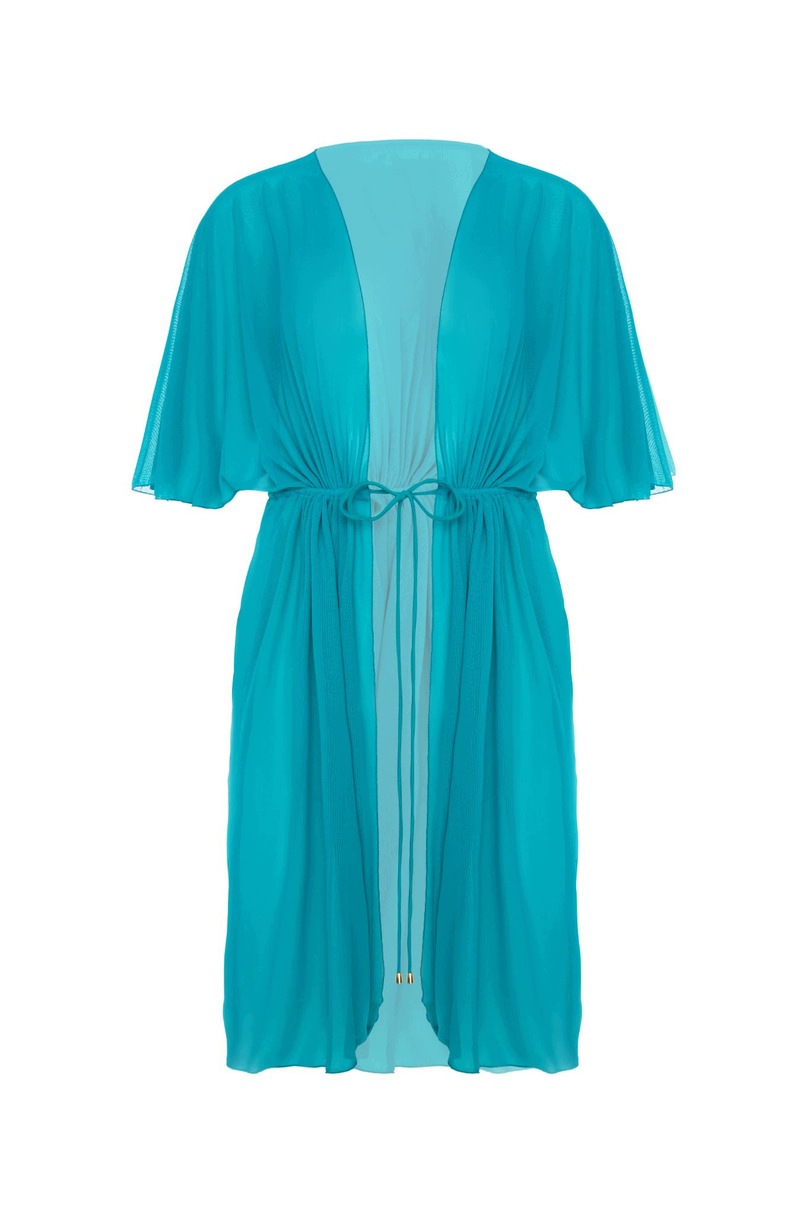Kimono Self vzor DP10M tyrkysové [Velikost XL]