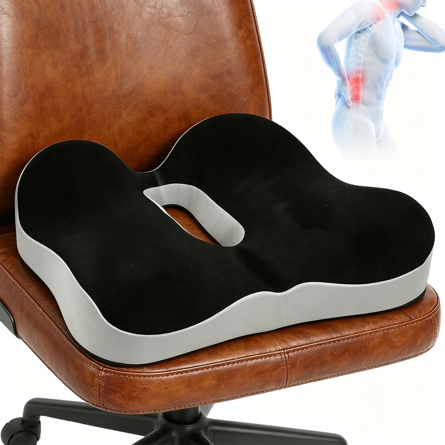 Poduszka Siedziska Memory Foam Butterfly Ergonomiczna Ulga Kręgosłup Biuro
