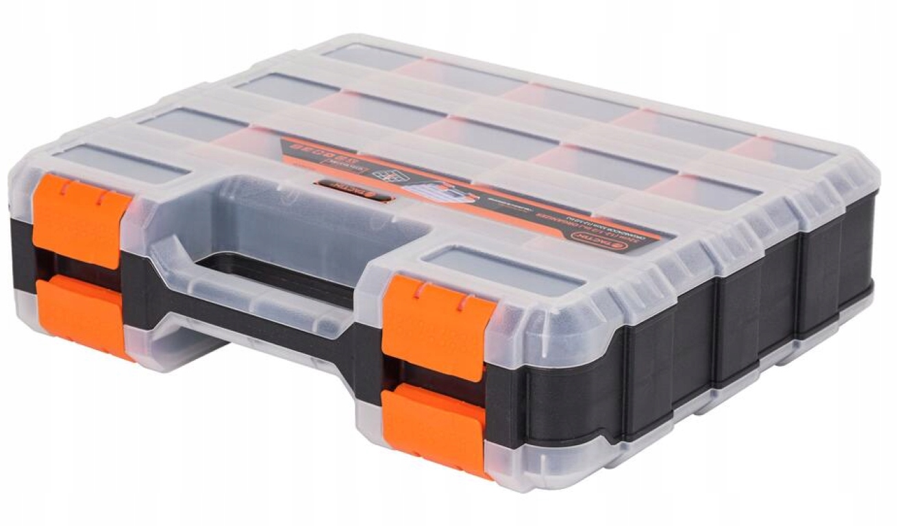 Organizer warsztatowy dwustronny z uchwytem 32 cm skrzynka na narzędzia