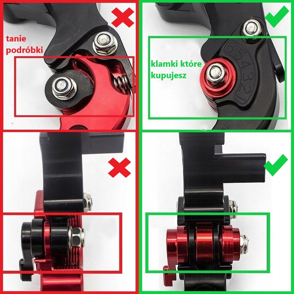 Klamki sportowe ŁAMANE REGULOWANE CNC, Honda MSX125 GROM, 13-22r. Producent 7Mot