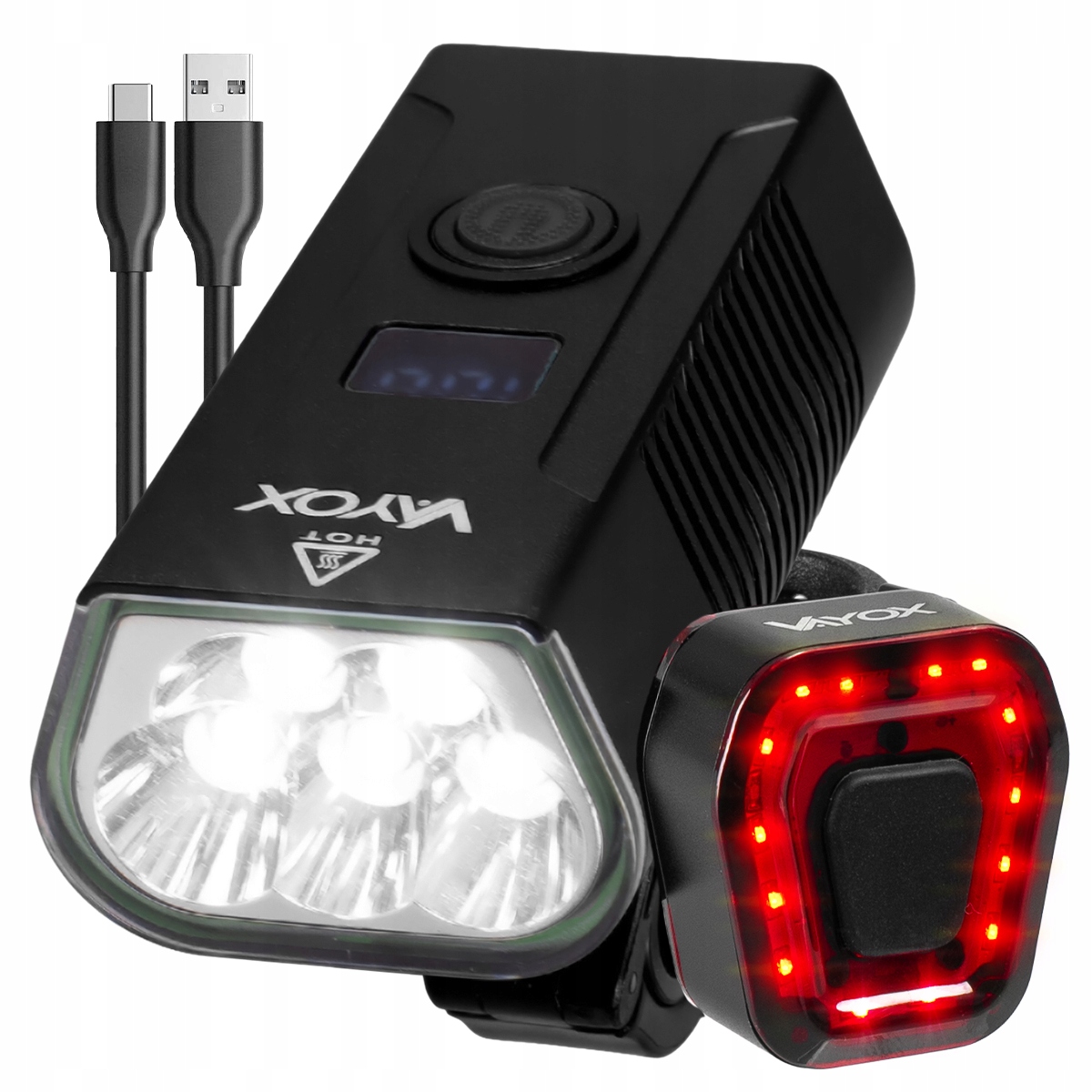 Osvětlení Jízdního Kola, Přední A Zadní Světla, Powerbanka Usb, Hliníková Vayox