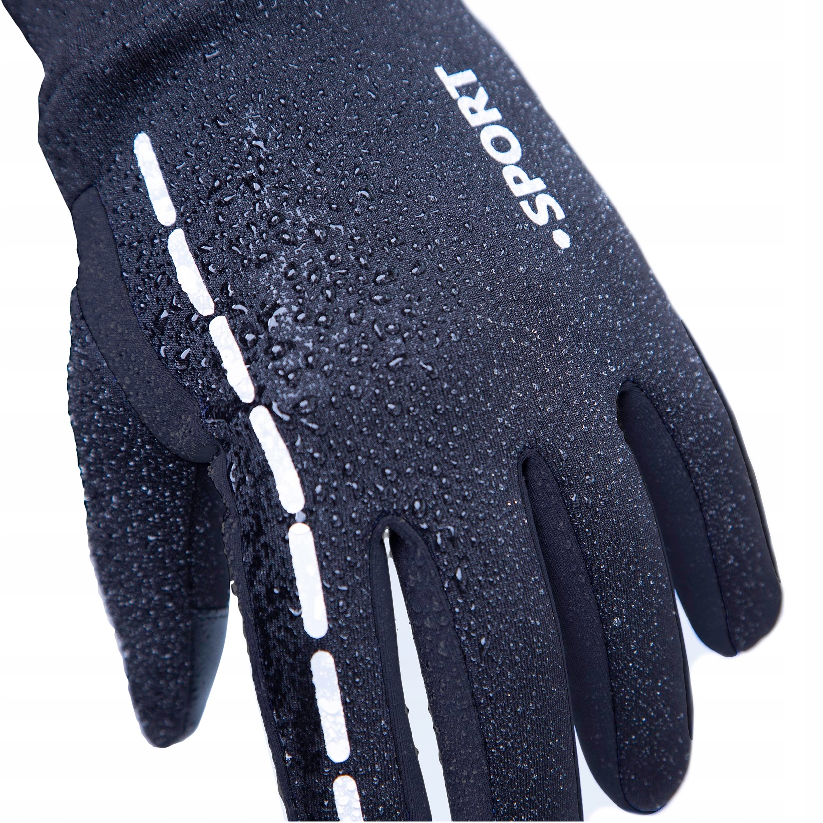 RĘKAWICZKI NA ROWER L MĘSKIE ZIMOWE DAMSKIE CZARNE ODBLASK DOTYKOWE CIEPŁE Model Rękawice ocieplane rowerowe sportowe