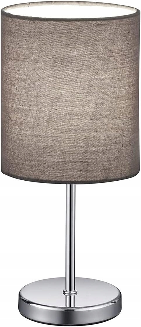 Lampa Stołowa Jerry Szara Abażur Tkanina E14 Nocna 28,5CM