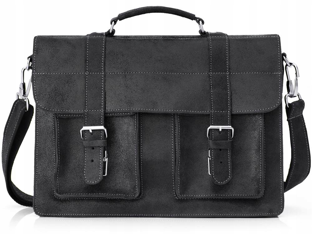 POLSKA SKÓRZANA TORBA LISTONOSZKA NA RAMIĘ SOLOME