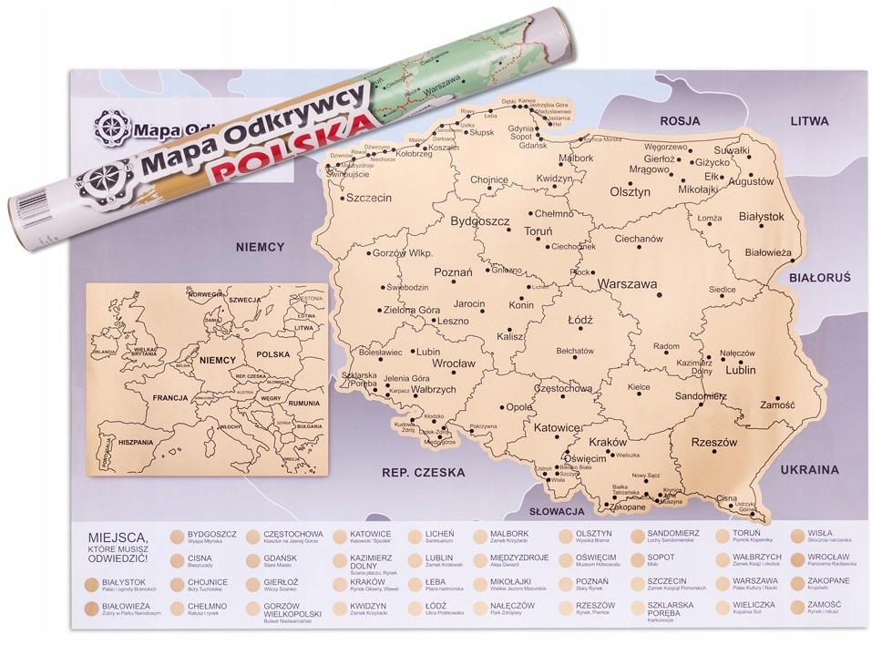 MAPA ODKRYWCY - POLSKA - ZDRAPKA DLA NIEJ NIEGO