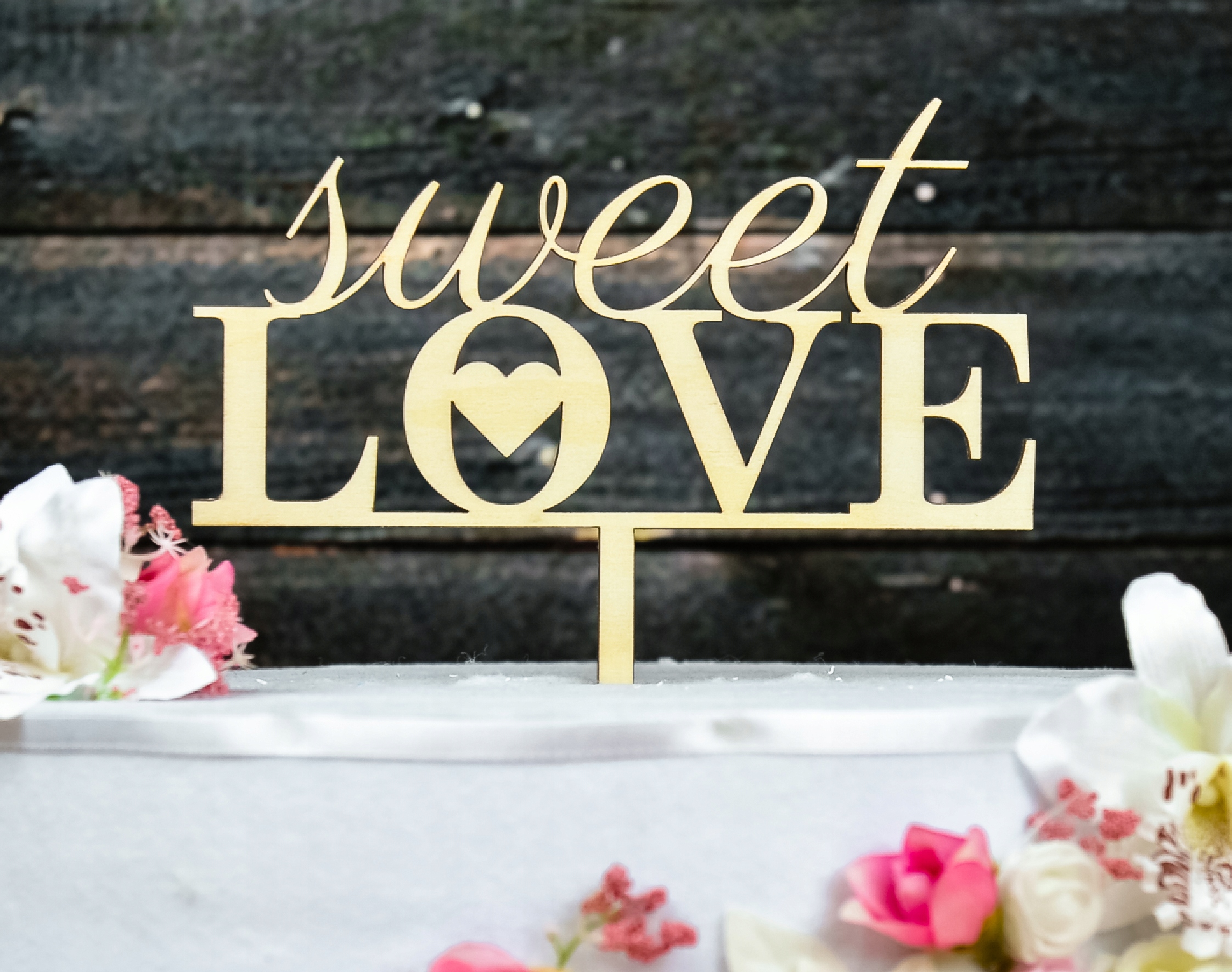 Topper TŚD-66-Sweet love Ślub Wesele Marka Dekor Laser