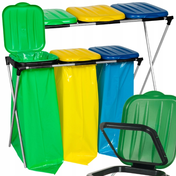 Trojitý Stojan Cateringový Držák Na Sáčky 120 L Na Odpadky Pozink