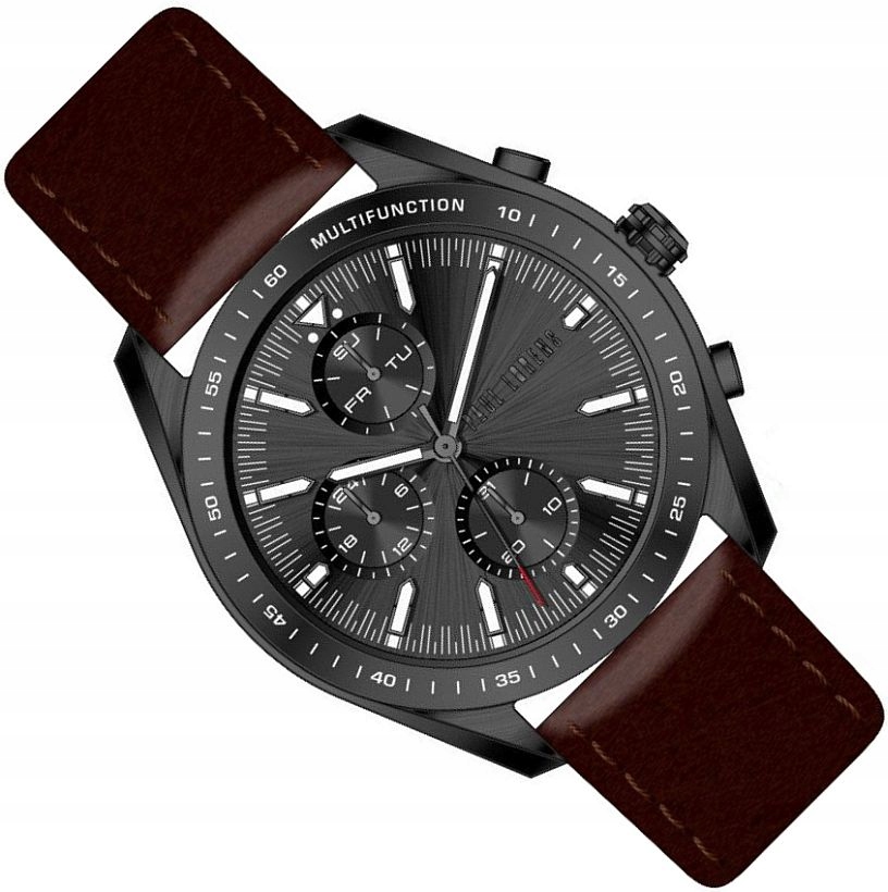 Elegantní Pánské Hodinky Paul Lorens Pl 20023A-1B1 Černé Na Pásku Ø45mm