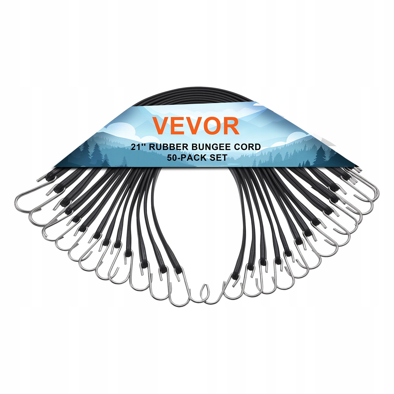 Vevor 50-DIELNA Plochá Lano Bungee 19.8 MM Silné Upevňovacie Pásy
