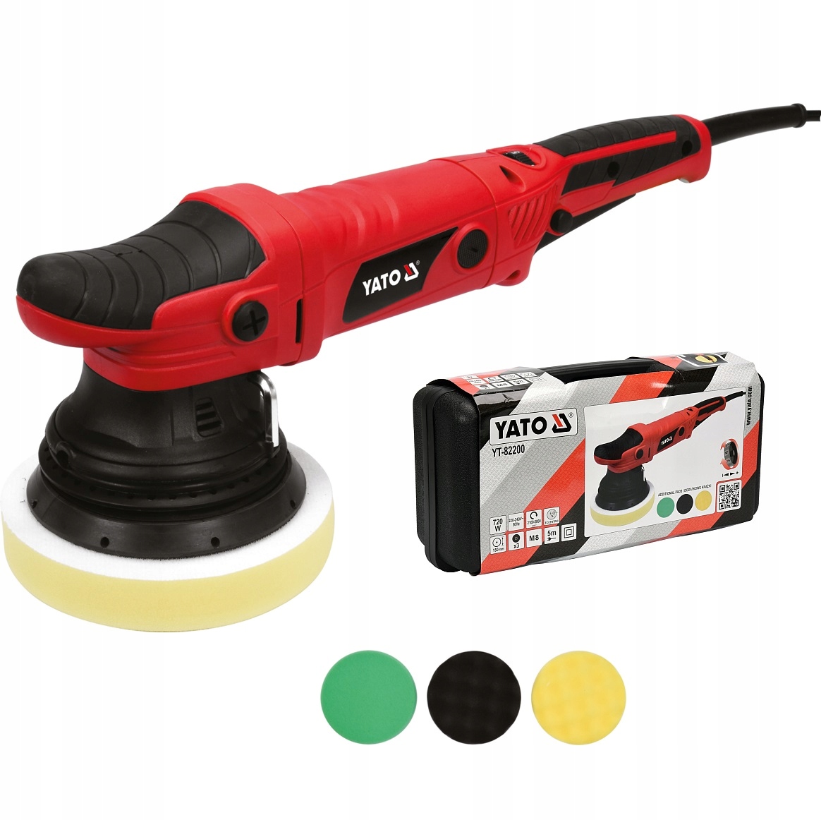Yato Leštička Excentrická Automobilová Brúska 720 W 3 Špongie YT-82200