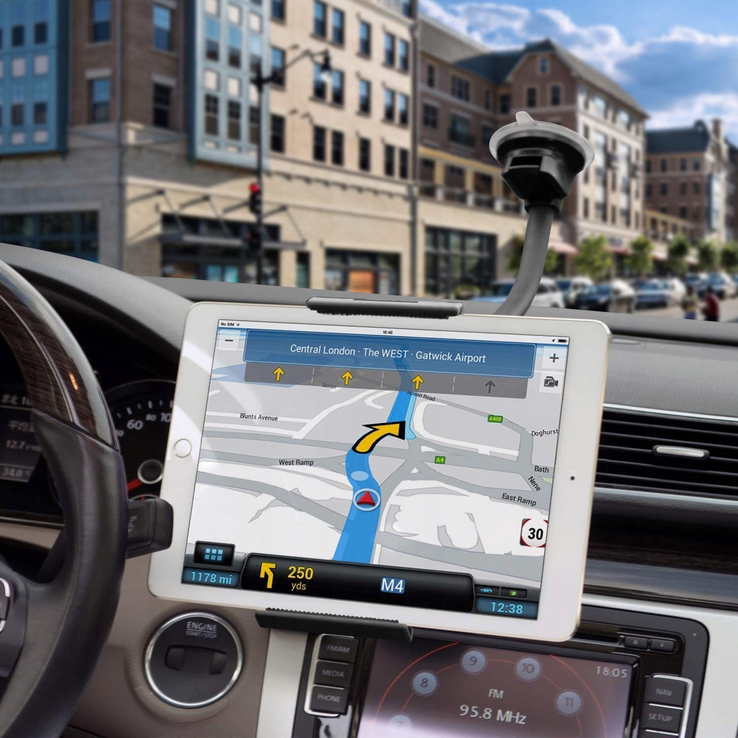 APPS2CAR Uchwyt Samochodowy Na Tablet Telefon 360 Stopni 4-11 Cal — miniatura 5
