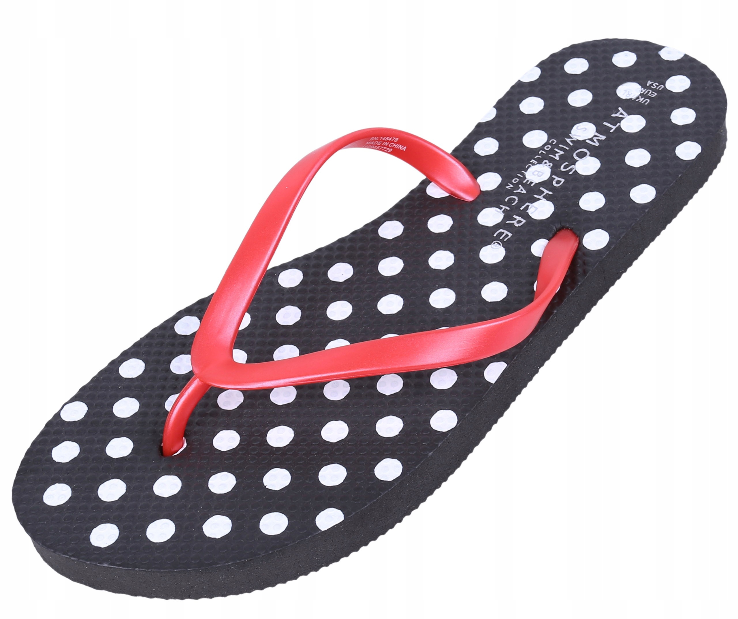 

Czarne japonki w groszki Primark 36-37 Eu 3/4 Uk
