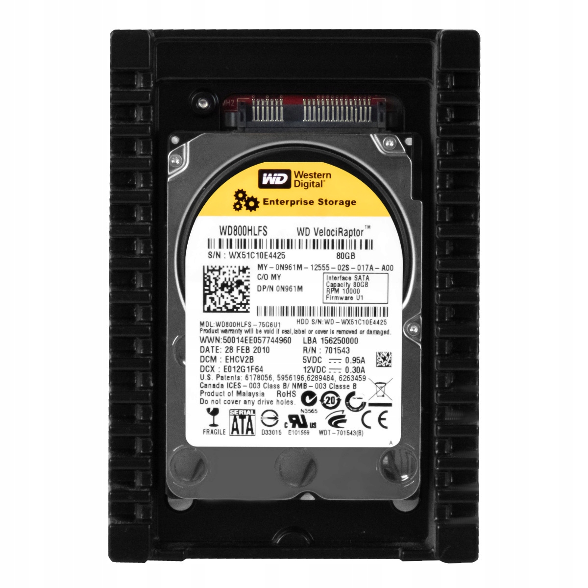 Dell 0N961M 80GB 10K 16MB Sata II 3.5'' WD800HLFS